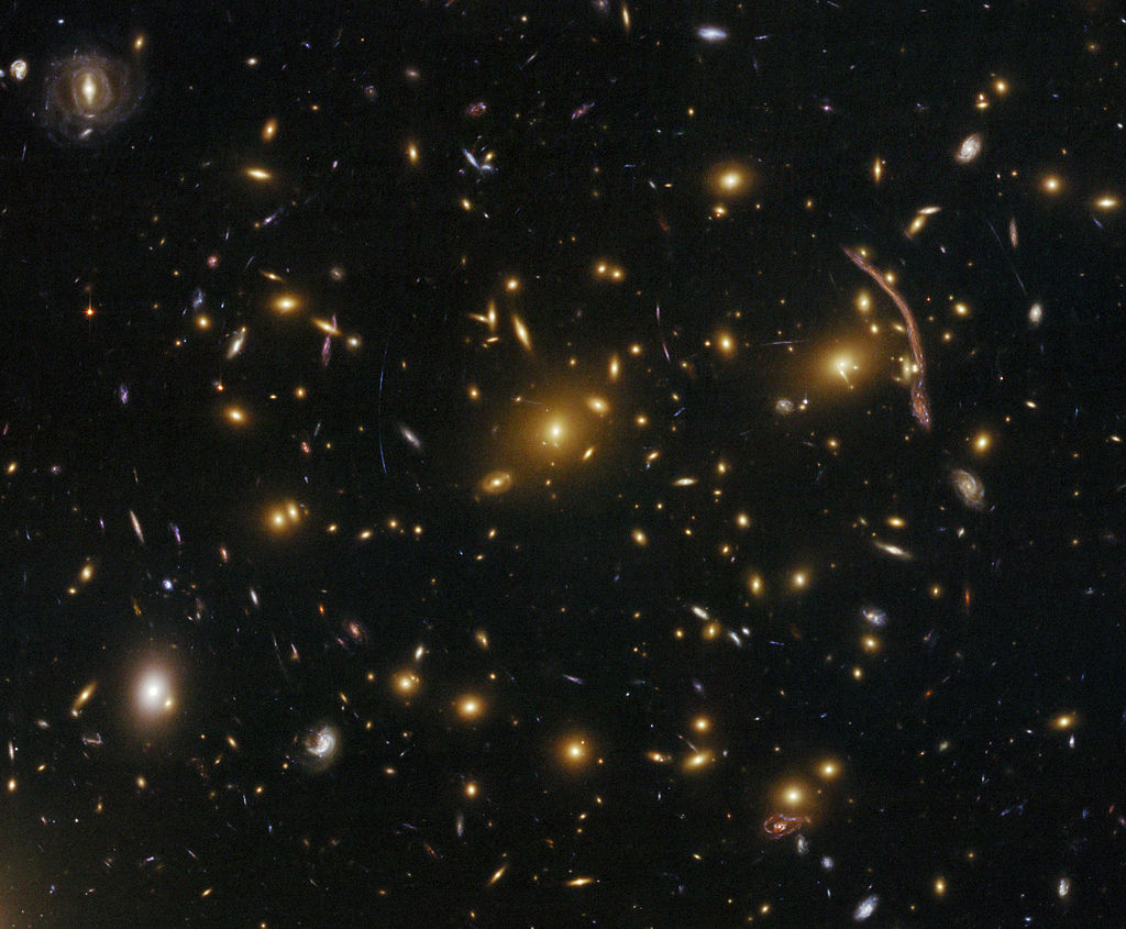 Gravitational lensing in the galaxy cluster Abell 370 (captured by the Hubble Space Telescope)
